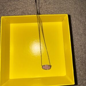 Kendra Scott Pink Oval Stone Necklace